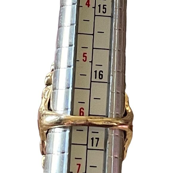 NWOT pearl rhinestone gold tone ring size US side 6.5 - Picture 7 of 7